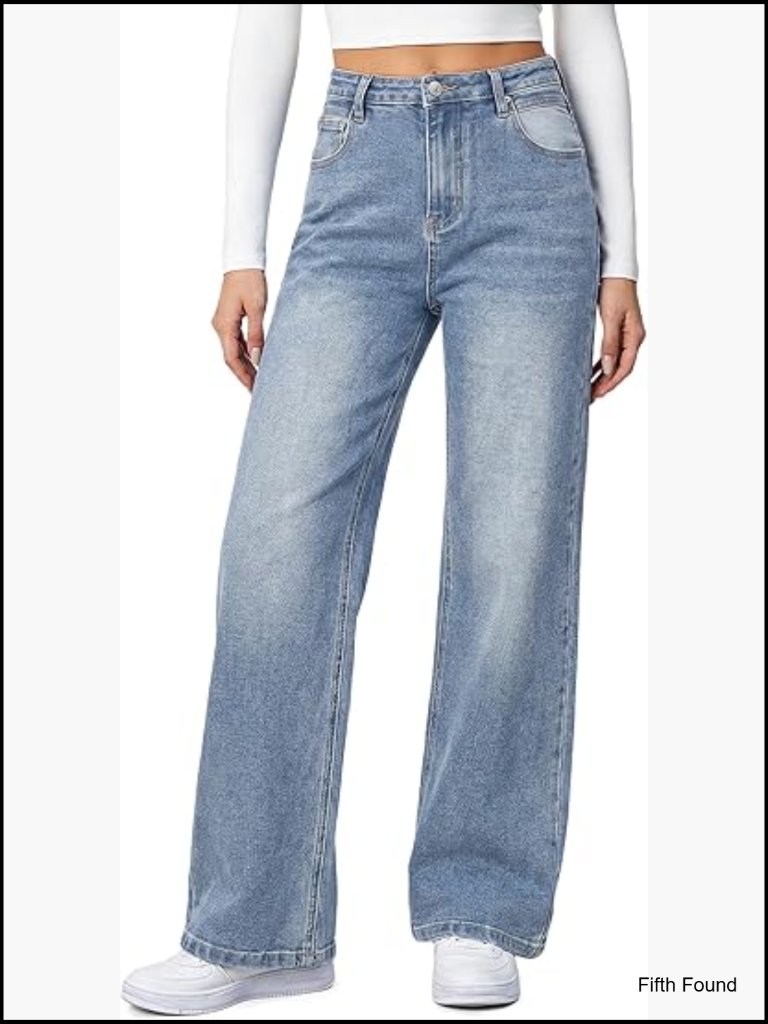High Waisted Wide Leg Baggy Jeans For Women Trendy Boyfriend Cut